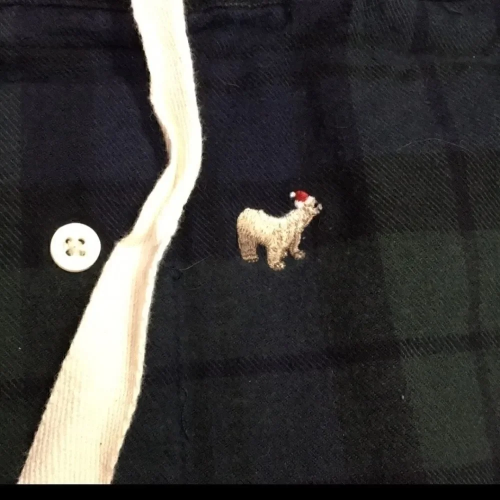 Christmas JCREW sleep pants plaid polar bear L